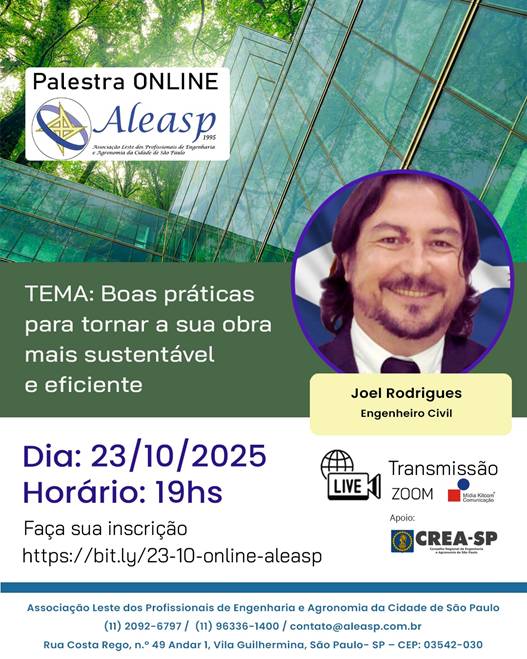 Palestra ONLINE ALEASP Tema Oratória aplicada na engenharia para aumentar sua rede de relacionamento